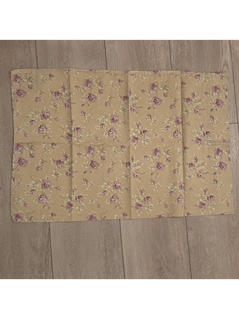 Dan River Beige Rose Print Vintage Percale Standard Pillowcases 2 Cottagecore